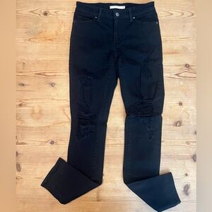 Women’s Levi’s 711 Skinny Black Distressed Jeans Size 26